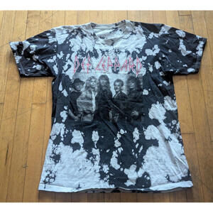 Def Leppard Shirt Mens Size L Graphic Rock Band Tie Dye Tee Ban Members